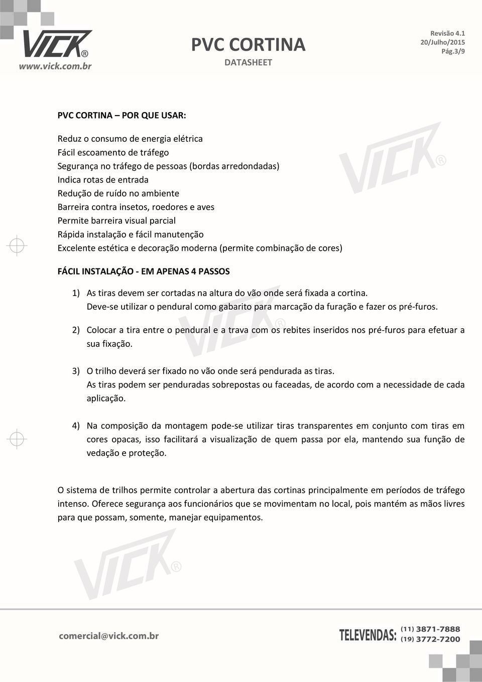 PVC CORTINA DATASHEET - PDF Free Download