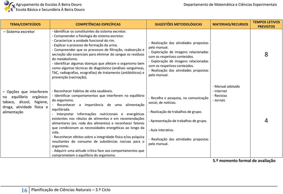 - Identificar algumas doenças que afetam o organismo bem como algumas técnicas de diagnóstico (análises sanguíneas, TAC, radiografias, ecografias) de tratamento (antibióticos) e prevenção (vacinação).