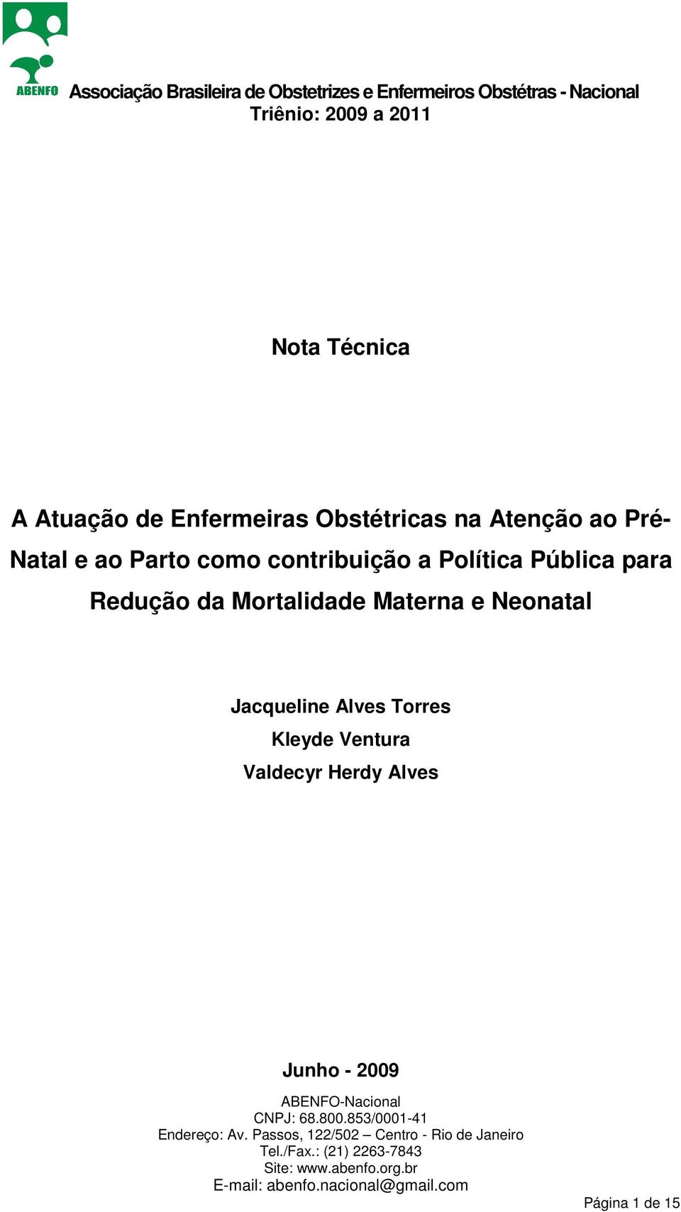 Redução da Mortalidade Materna e Neonatal Jacqueline Alves