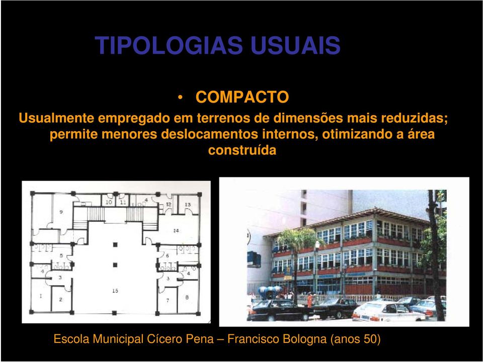 deslocamentos internos, otimizando a área construída