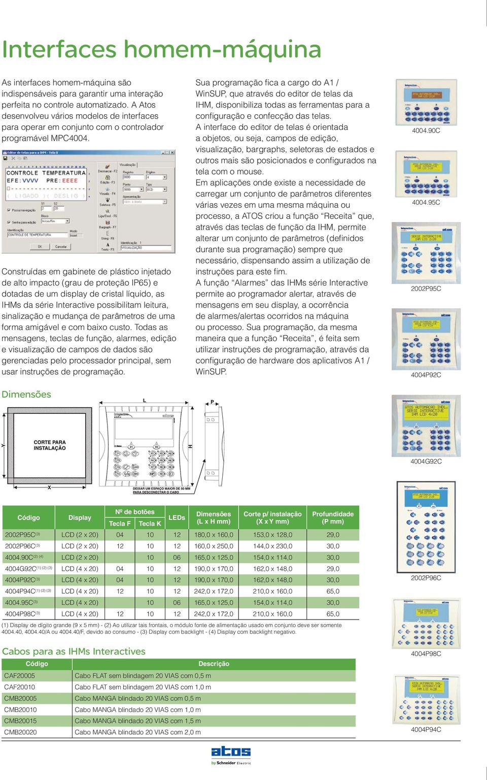 Construídas em gabinete de plástico injetado de alto impacto (grau de proteção IP65) e dotadas de um display de cristal líquido, as IHMs da série Interactive possibilitam leitura, sinalização e