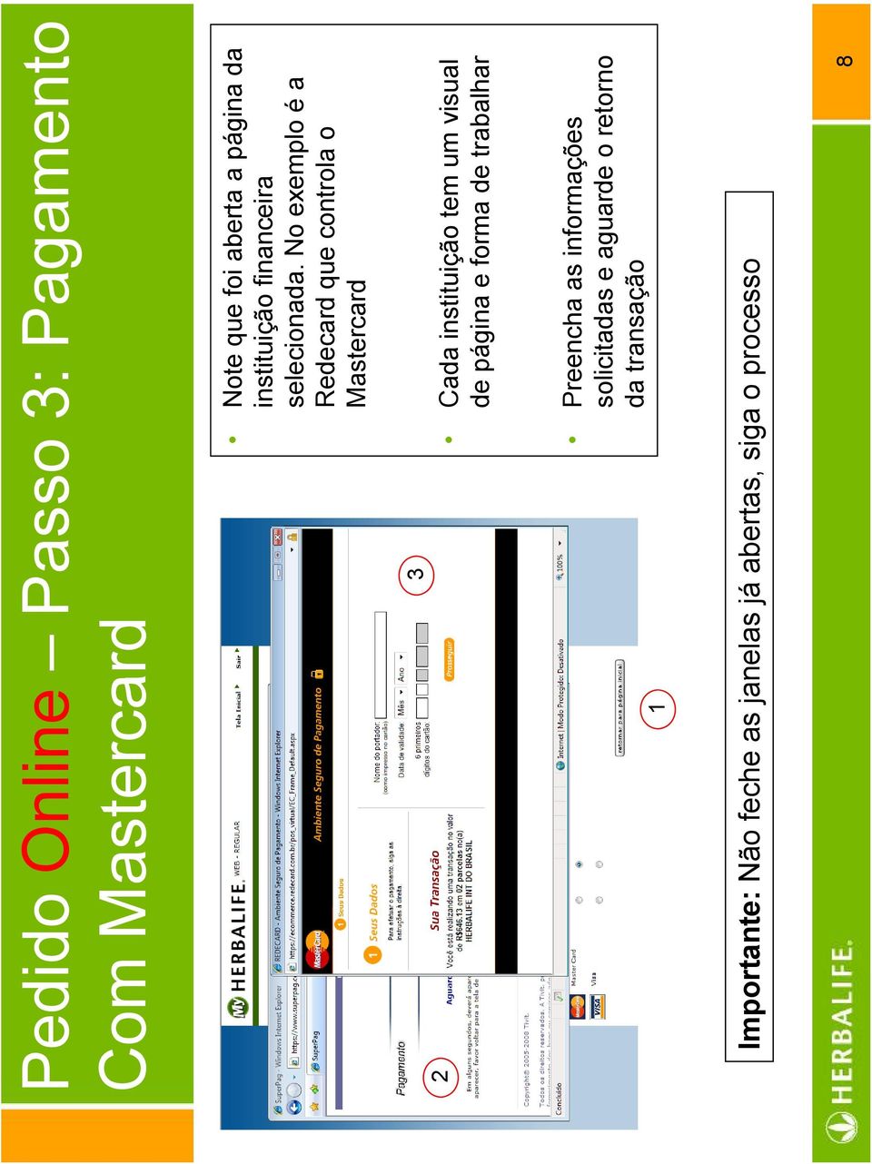 No exemplo é a Redecard que controla o Mastercard 2 3 Cada instituição tem um visual de