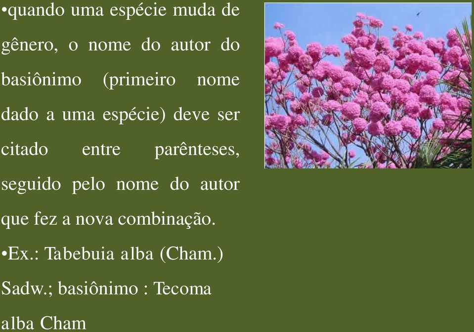 entre parênteses, seguido pelo nome do autor que fez a nova