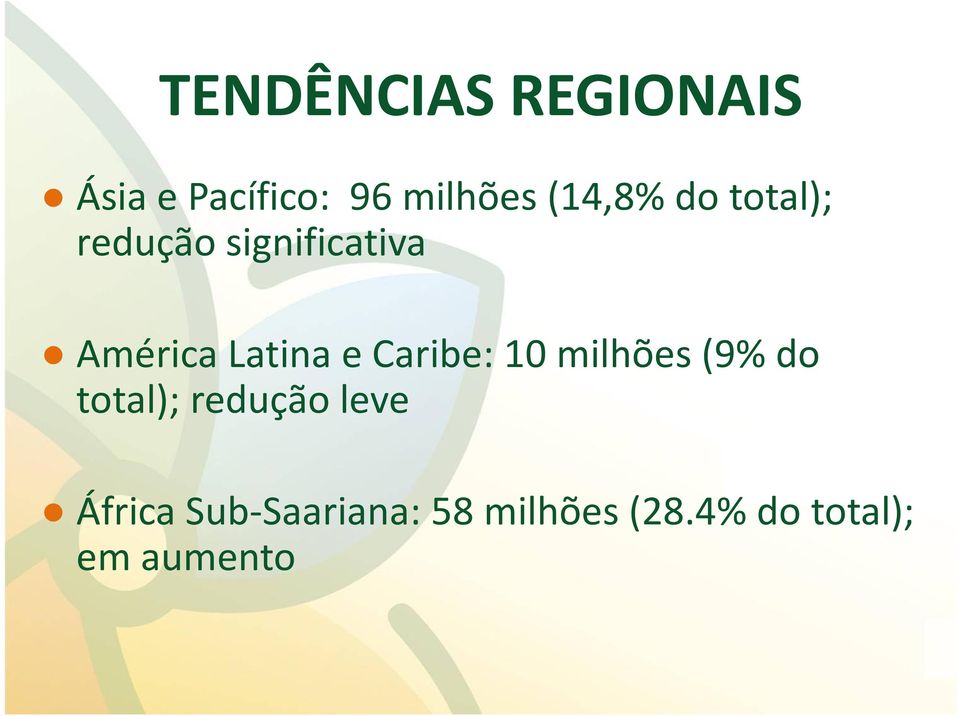 AméricaLatina e Caribe: 10 milhões(9% do total);