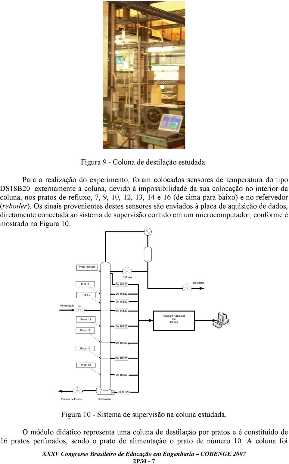 10, 12, 13, 14 e 16 (de cima para baixo) e no refervedor (reboiler).