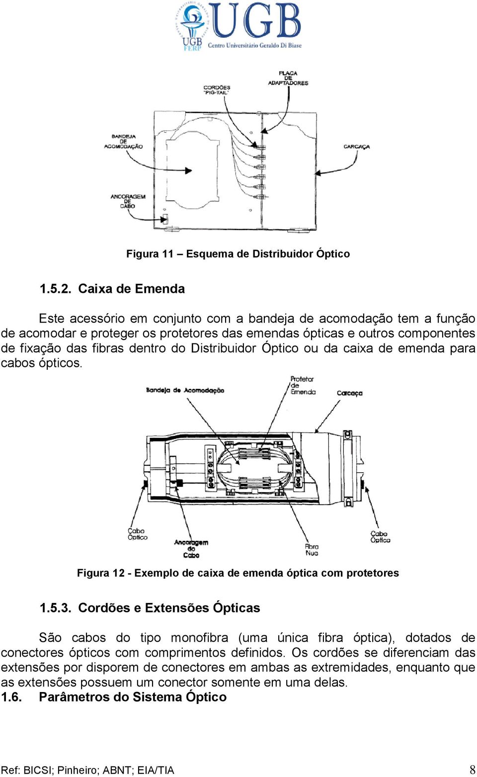 dentro do Distribuidor Óptico ou da caixa de emenda para cabos ópticos. Figura 12 - Exemplo de caixa de emenda óptica com protetores 1.5.3.