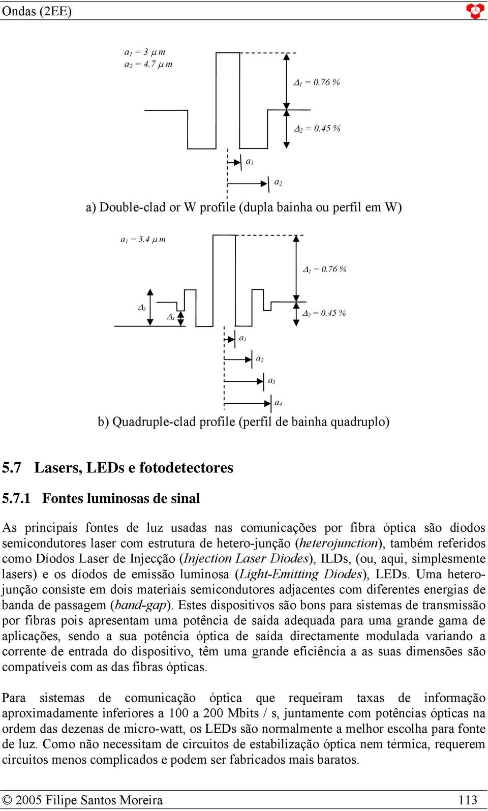 Lasers, LEDs e fotodetectores 5.7.