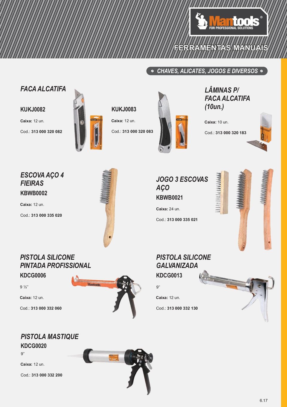 Cod.: 313 000 335 021 PISTOLA SILICONE PINTADA PROFISSIONAL KDCG0006 PISTOLA SILICONE GALVANIZADA KDCG0013 9½ 9 Caixa: 12 un.