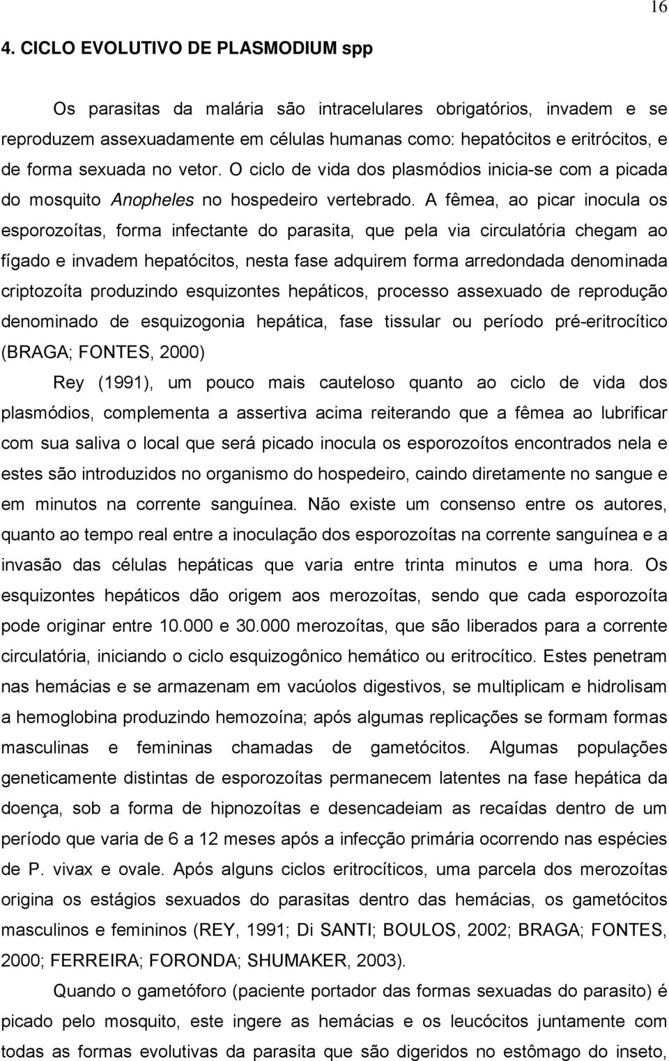 A fêmea, ao picar inocula os esporozoítas, forma infectante do parasita, que pela via circulatória chegam ao fígado e invadem hepatócitos, nesta fase adquirem forma arredondada denominada criptozoíta