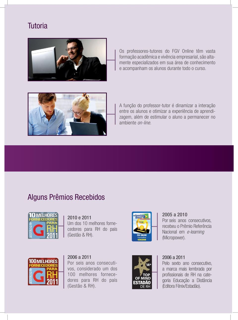 Alguns Prêmios Recebidos 2010 e 2011 Um dos 10 melhores fornecedores para RH do país (Gestão & RH).