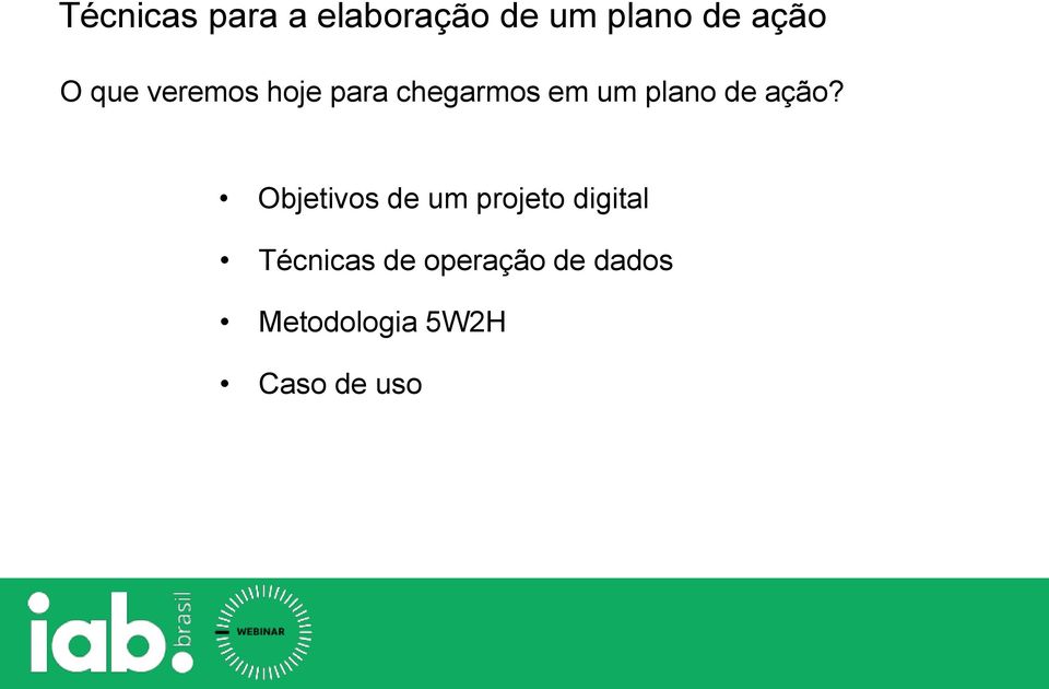 Objetivos de um projeto digital