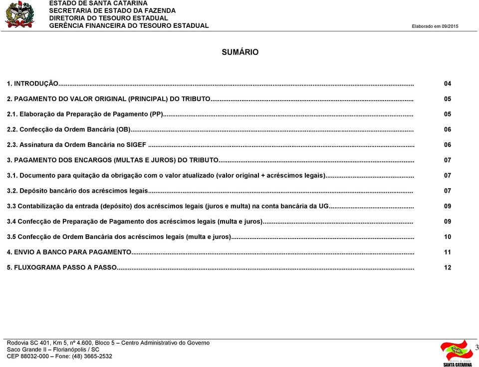 Documento para quitação da obrigação com o valor atualizado (valor original + acréscimos legais)... 07 3.