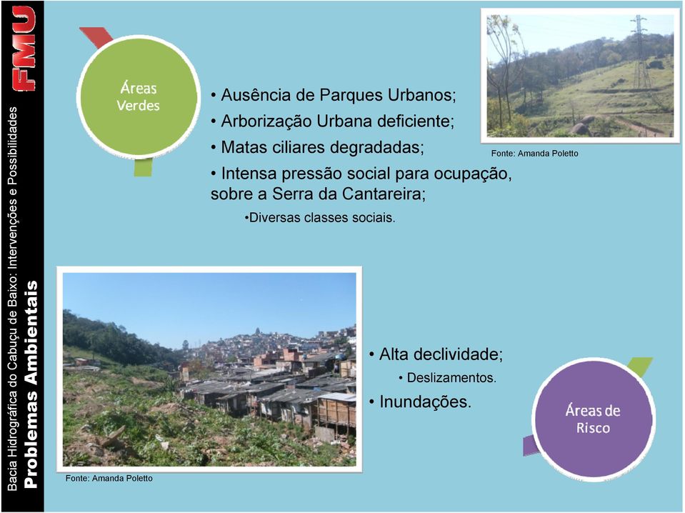 pressão social para ocupação, sobre a Serra da Cantareira; Diversas