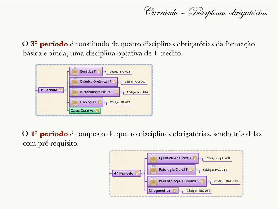 disciplina optativa de 1 crédito.