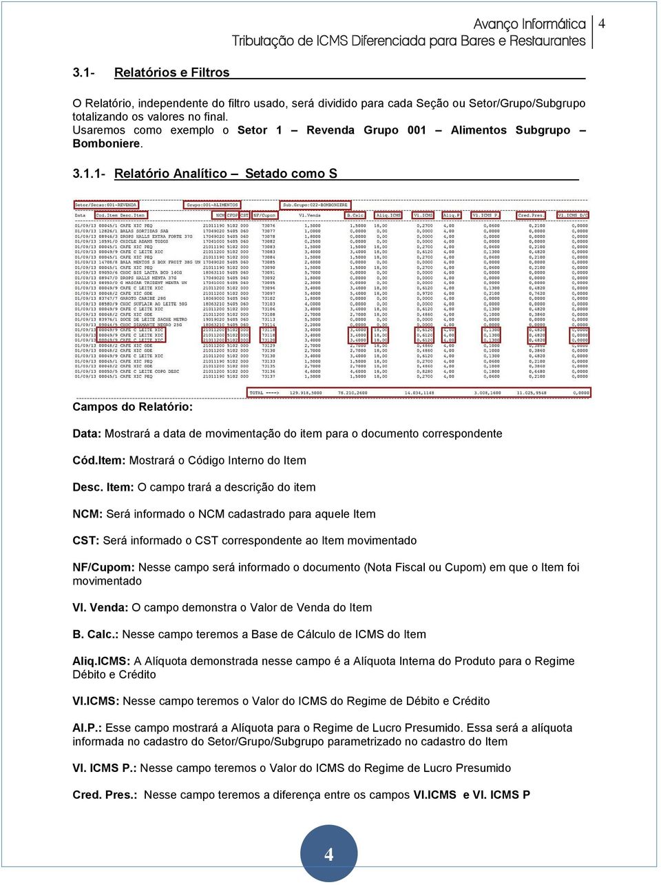 Item: Mostrará o Código Interno do Item Desc.