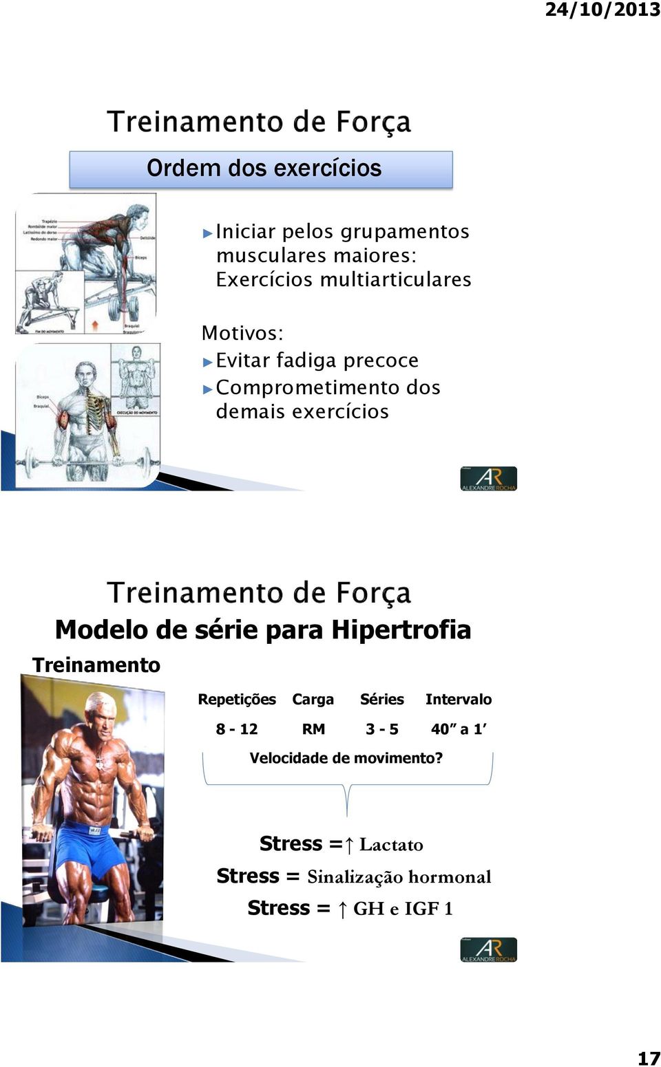 Modelo de série para Hipertrofia Treinamento Repetições Carga Séries Intervalo 8-12 RM