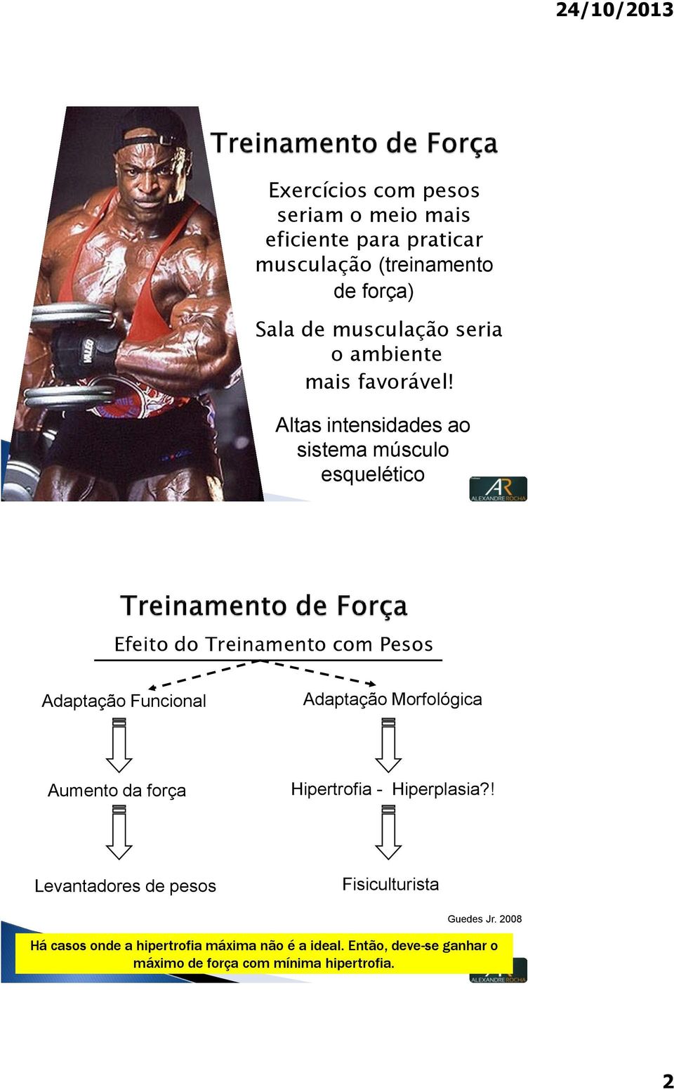 Altas intensidades ao sistema músculo esquelético Efeito do Treinamento com Pesos Adaptação Funcional Adaptação