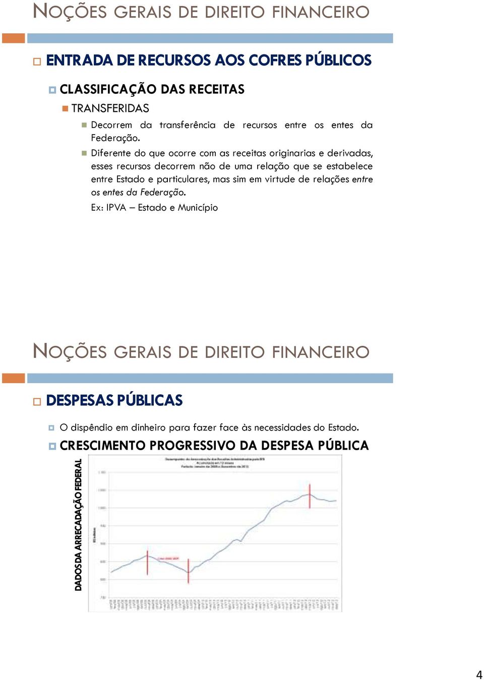 Diferente do que ocorre com as receitas originarias e derivadas, esses recursos decorrem não de uma relação que se estabelece entre