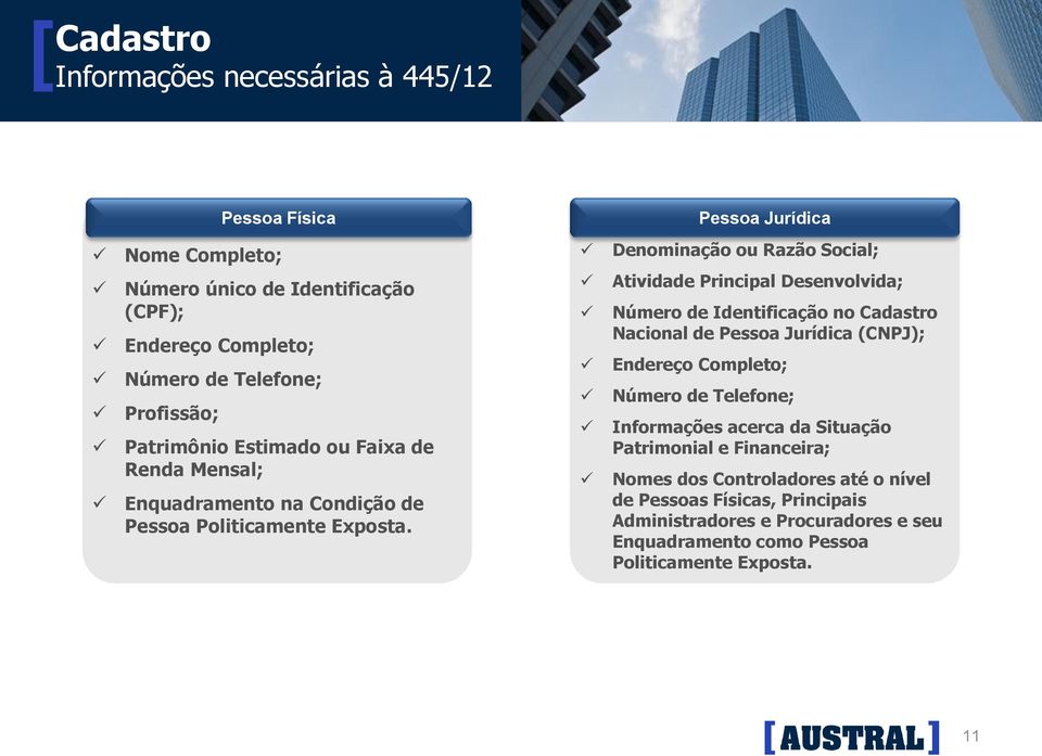 Denominação ou Razão Social; Atividade Principal Desenvolvida; Número de Identificação no Cadastro Nacional de Pessoa Jurídica (CNPJ); Endereço Completo; Número de