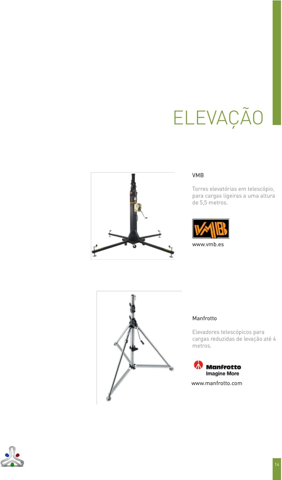 es Manfrotto Elevadores telescópicos para cargas