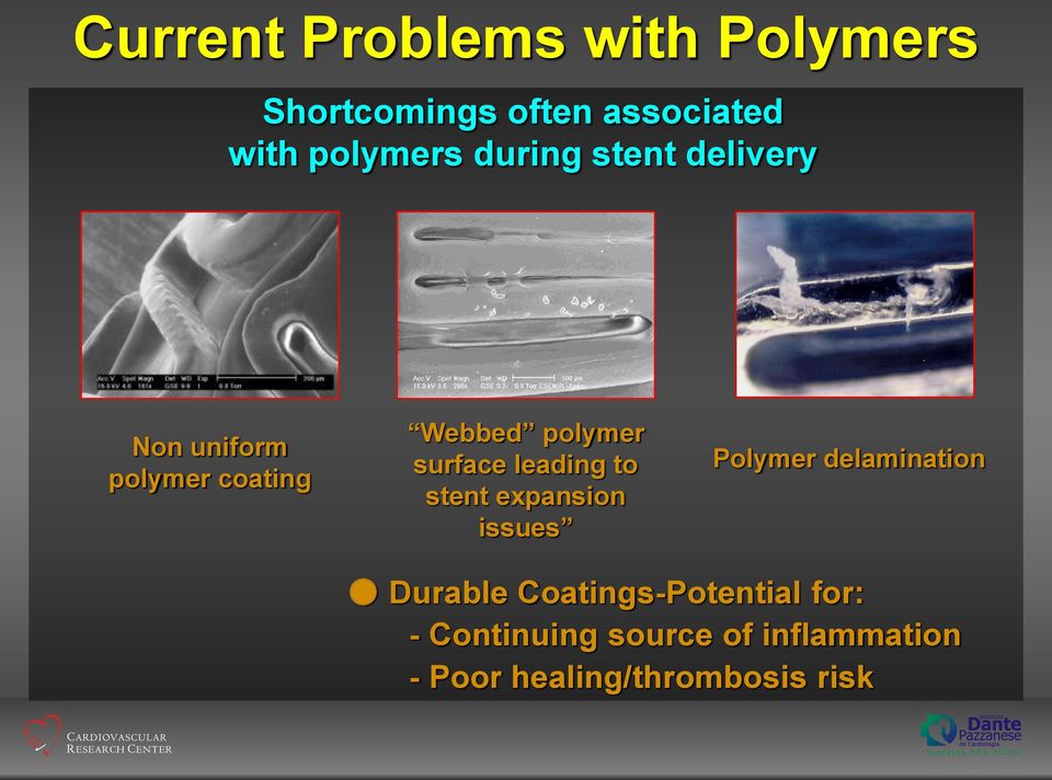 leading to stent expansion issues Polymer delamination Durable