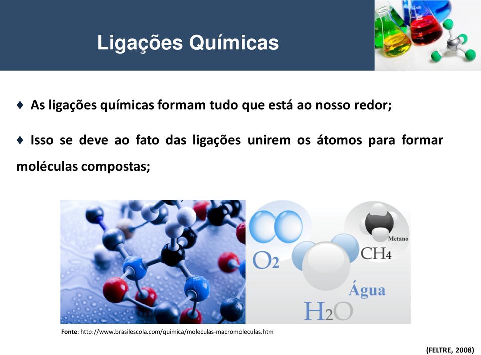 átomos para formar moléculas compostas; Fonte: http://www.