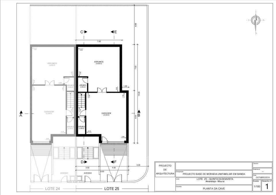 50 GARAGEM (4.0m) B (.70m) (.80m) 5.5 6.0.85 3.