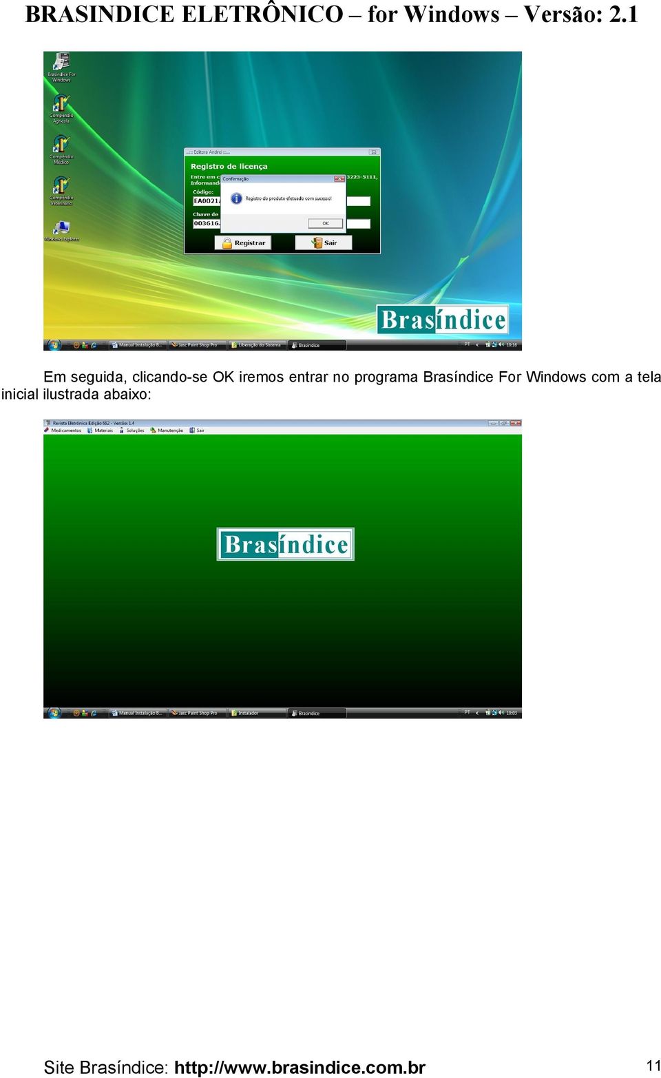 Brasíndice For Windows com a