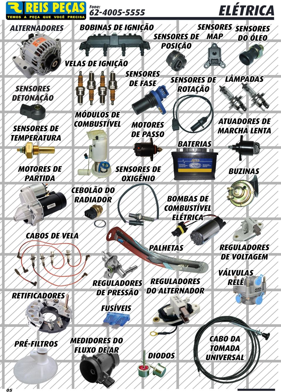 PARTIDA SENSORES DE OXIGÊNIO CEBOLÃO DO RADIADOR BUZINAS BOMBAS DE COMBUSTÍVEL ELÉTRICA CABOS DE VELA PALHETAS RETIFICADORES REGULADORES