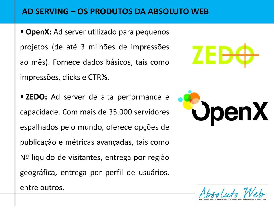 ZEDO: Ad server de alta performance e capacidade. Com mais de 35.