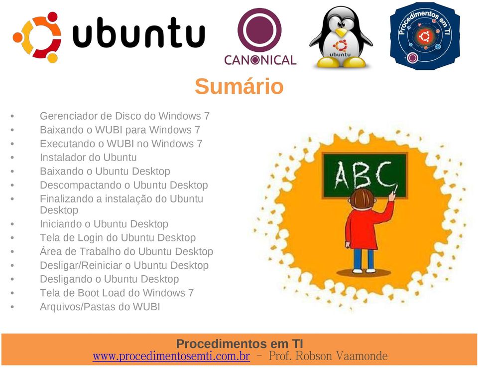 Iniciando o Ubuntu Desktop Tela de Login do Ubuntu Desktop Área de Trabalho do Ubuntu Desktop