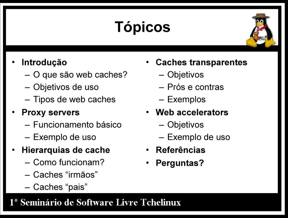 Exemplo de uso Hierarquias de cache Como funcionam?