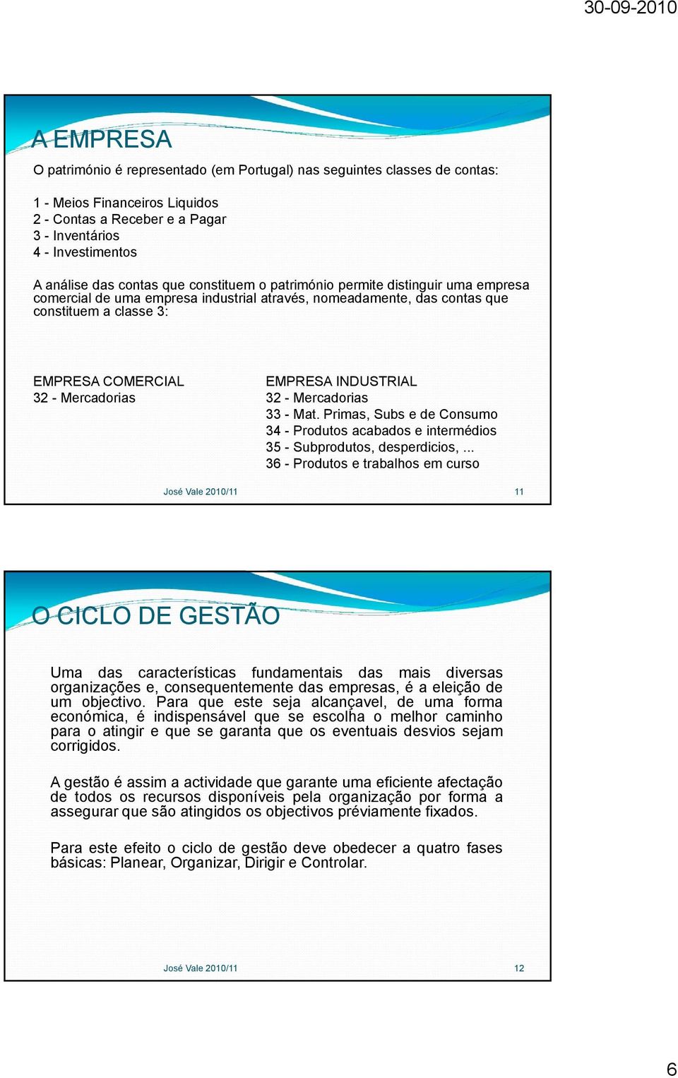 EMPRESA INDUSTRIAL 32 - Mercadorias 33 - Mat. Primas, Subs e de Consumo 34 - Produtos acabados e intermédios 35 - Subprodutos, desperdicios,.