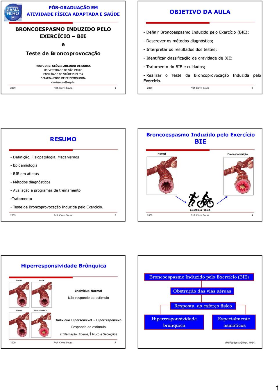 br - Definir Broncoespasmo Induzido pelo Exercício (BIE); - Descrever os métodos diagnóstico; - Interpretar os resultados dos testes; - Identificar classificação da gravidade de BIE; - Tratamento do