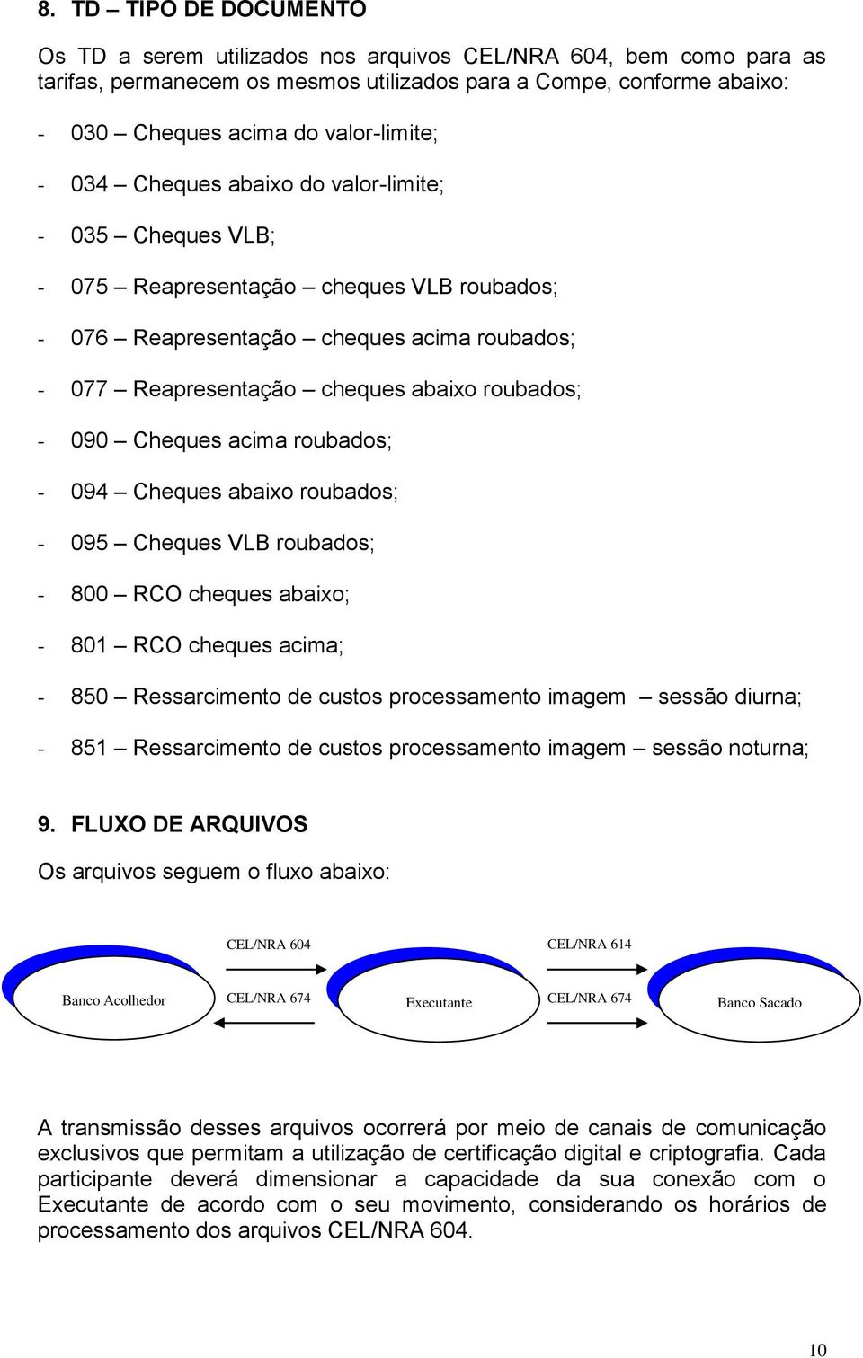 roubados; - 090 Cheques acima roubados; - 094 Cheques abaixo roubados; - 095 Cheques VLB roubados; - 800 RCO cheques abaixo; - 801 RCO cheques acima; - 850 Ressarcimento de custos processamento