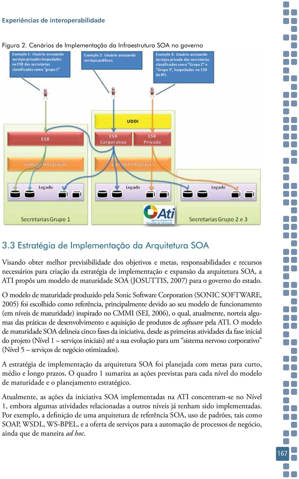 expansão da arquitetura SOA, a ATI propôs um modelo de maturidade SOA (JOSUTTIS, 2007) para o governo do estado.