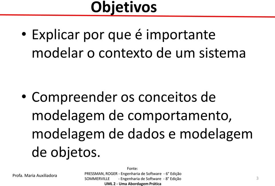 Compreender os conceitos de modelagem de