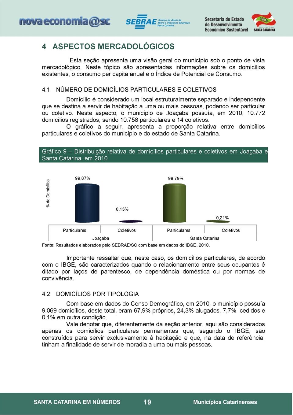 1 NÚMERO DE DOMICÍLIOS PARTICULARES E COLETIVOS Domicílio é considerado um local estruturalmente separado e independente que se destina a servir de habitação a uma ou mais pessoas, podendo ser