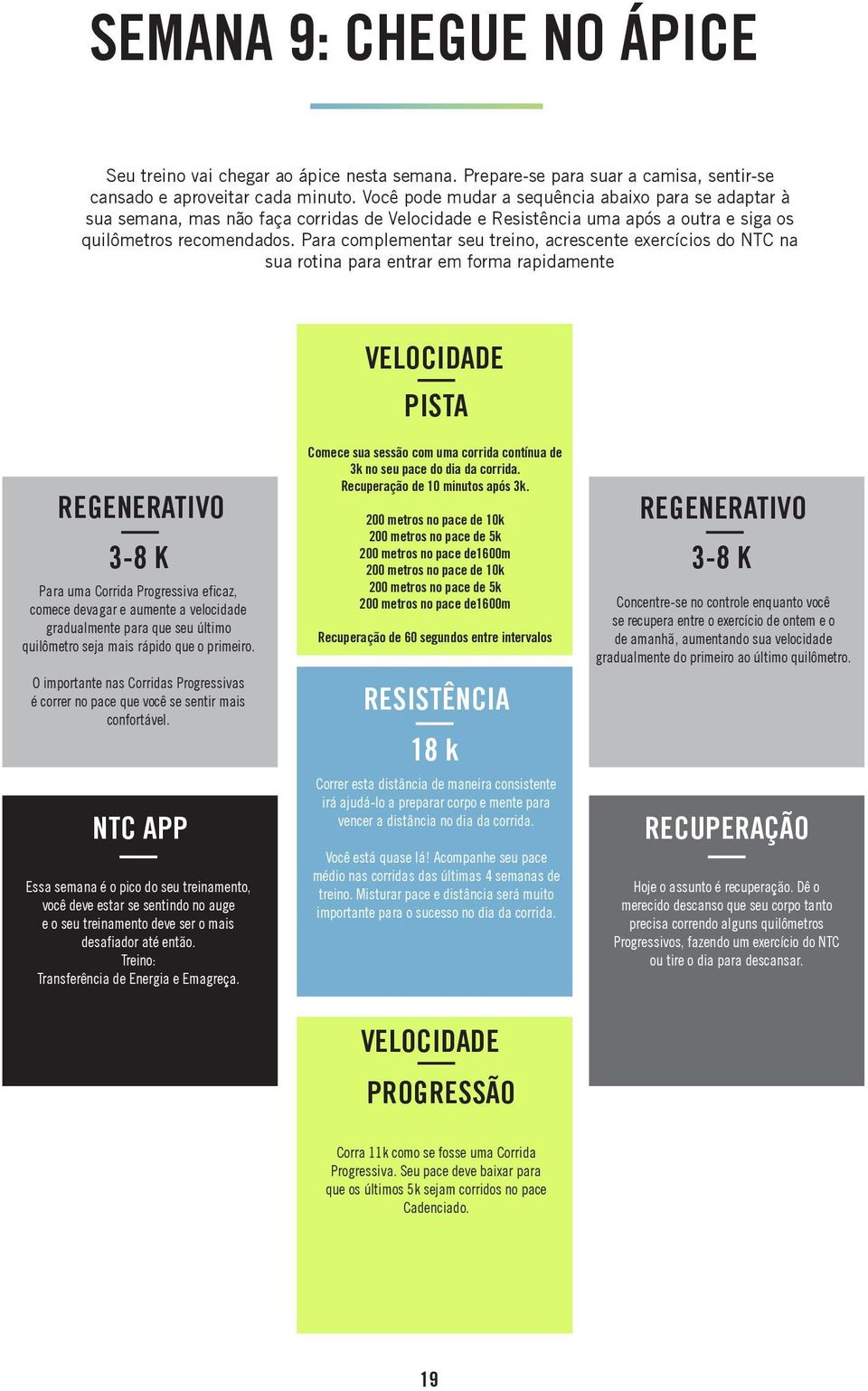 Para complementar seu treino, acrescente exercícios do NTC na sua rotina para entrar em forma rapidamente Para uma Corrida Progressiva eficaz, comece devagar e aumente a velocidade gradualmente para