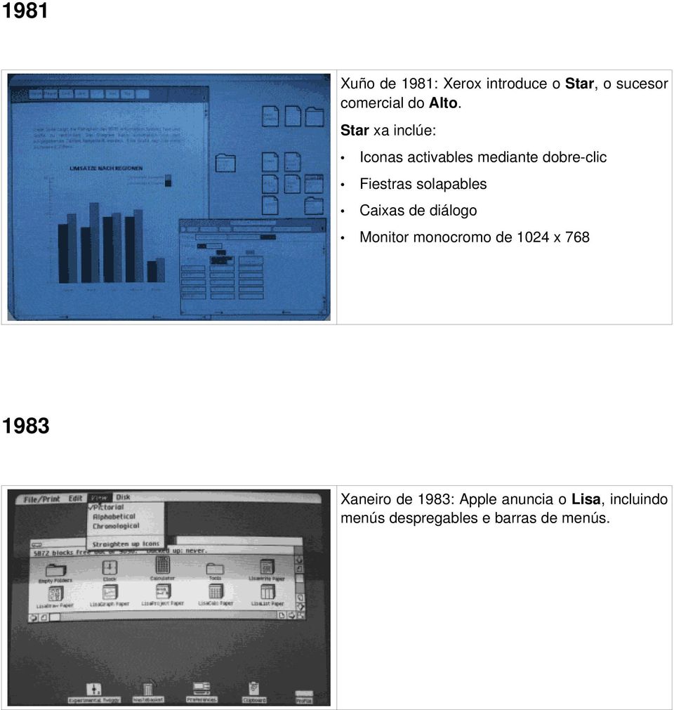 solapables Caixas de diálogo Monitor monocromo de 1024 x 768 1983