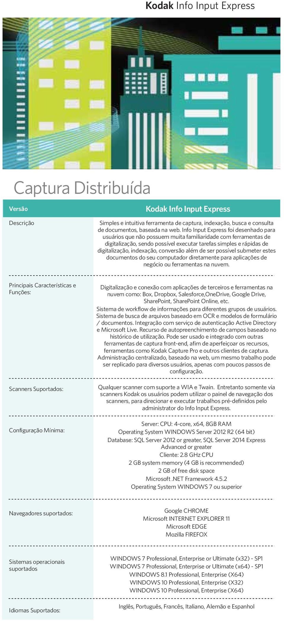 conversão além de ser possível submeter estes documentos do seu computador diretamente para aplicações de negócio ou ferramentas na nuvem.