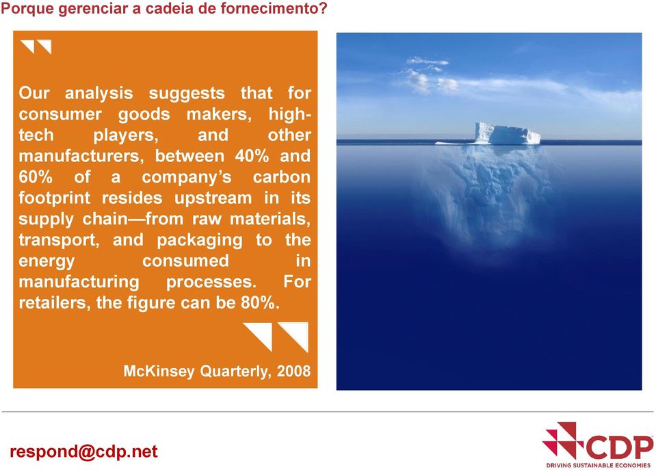 between 40% and 60% of a company s carbon footprint resides upstream in its supply chain from raw