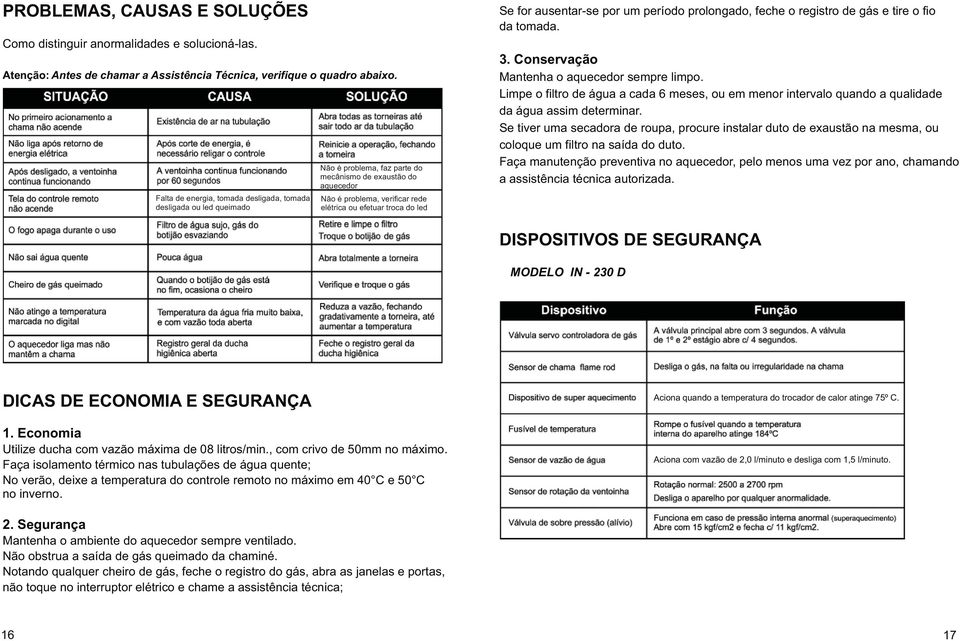 Não é problema, faz parte do mecânismo de exaustão do aquecedor Falta de energia, tomada desligada, tomada desligada ou led queimado Mantenha o aquecedor sempre limpo.