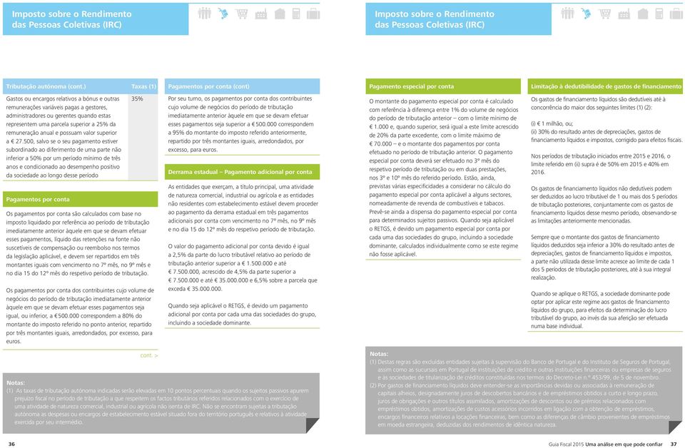 gestores, administradores ou gerentes quando estas representem uma parcela superior a 25% da remuneração anual e possuam valor superior a 27.