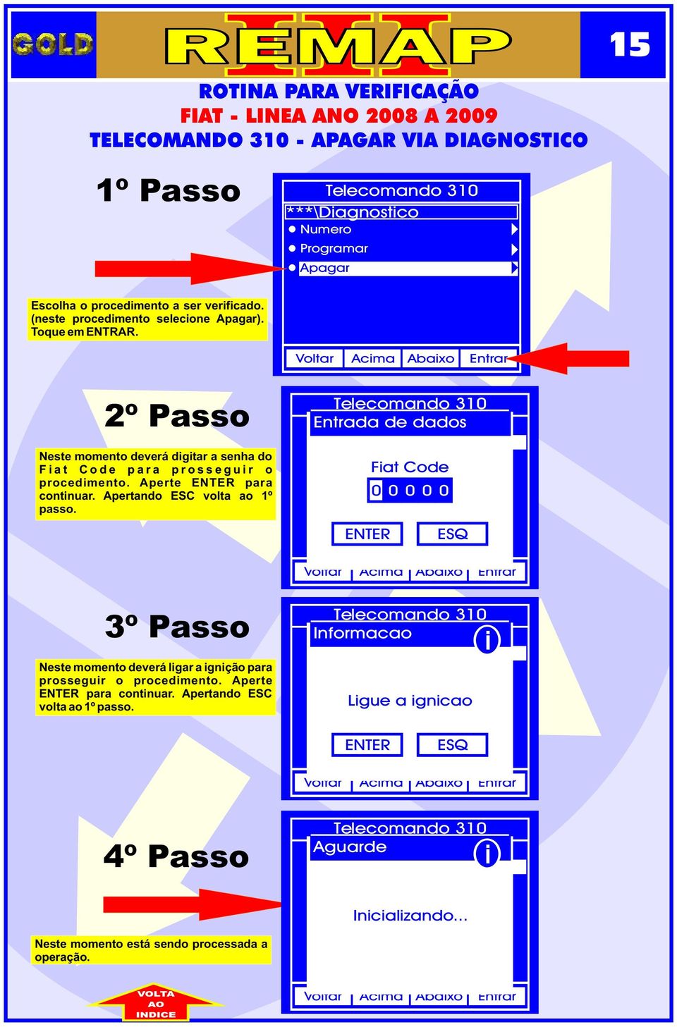 Aperte ENTER para contnuar. Apertando ESC volta ao 1º passo.