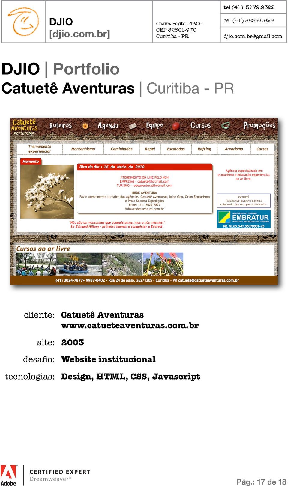 br site: 2003 desafio: Website