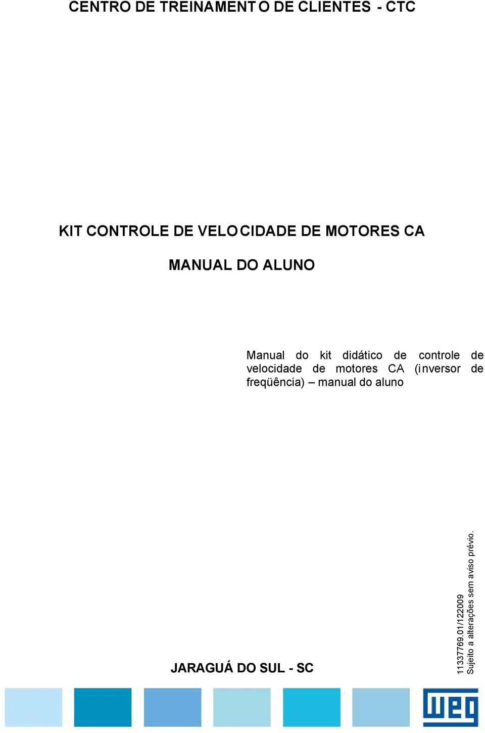 velocidade de motores CA (inversor de freqüência) manual do aluno