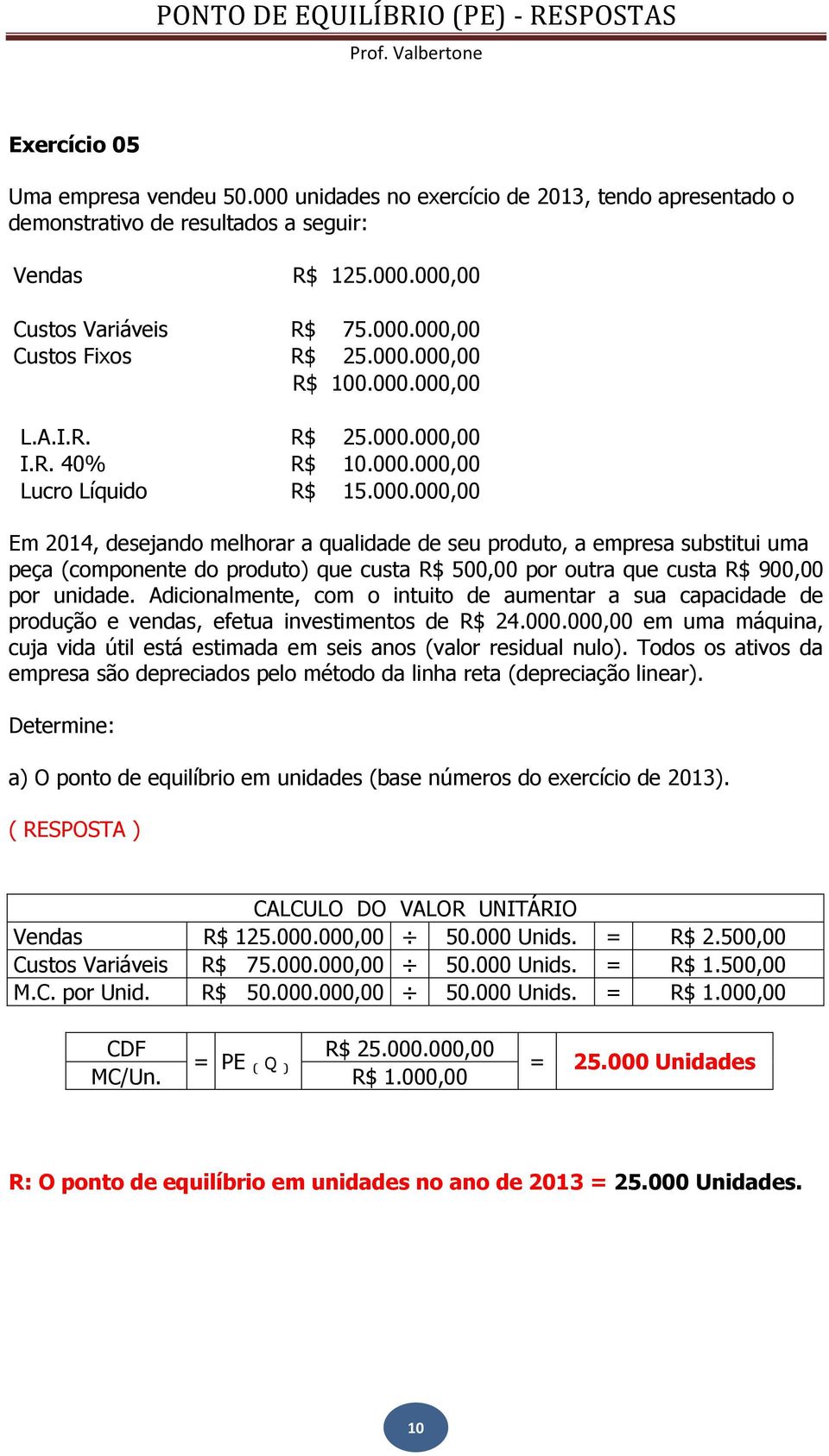 Adicionalmente, com o intuito de aumentar a sua capacidade de produção e vendas, efetua investimentos de R$ 24.000.