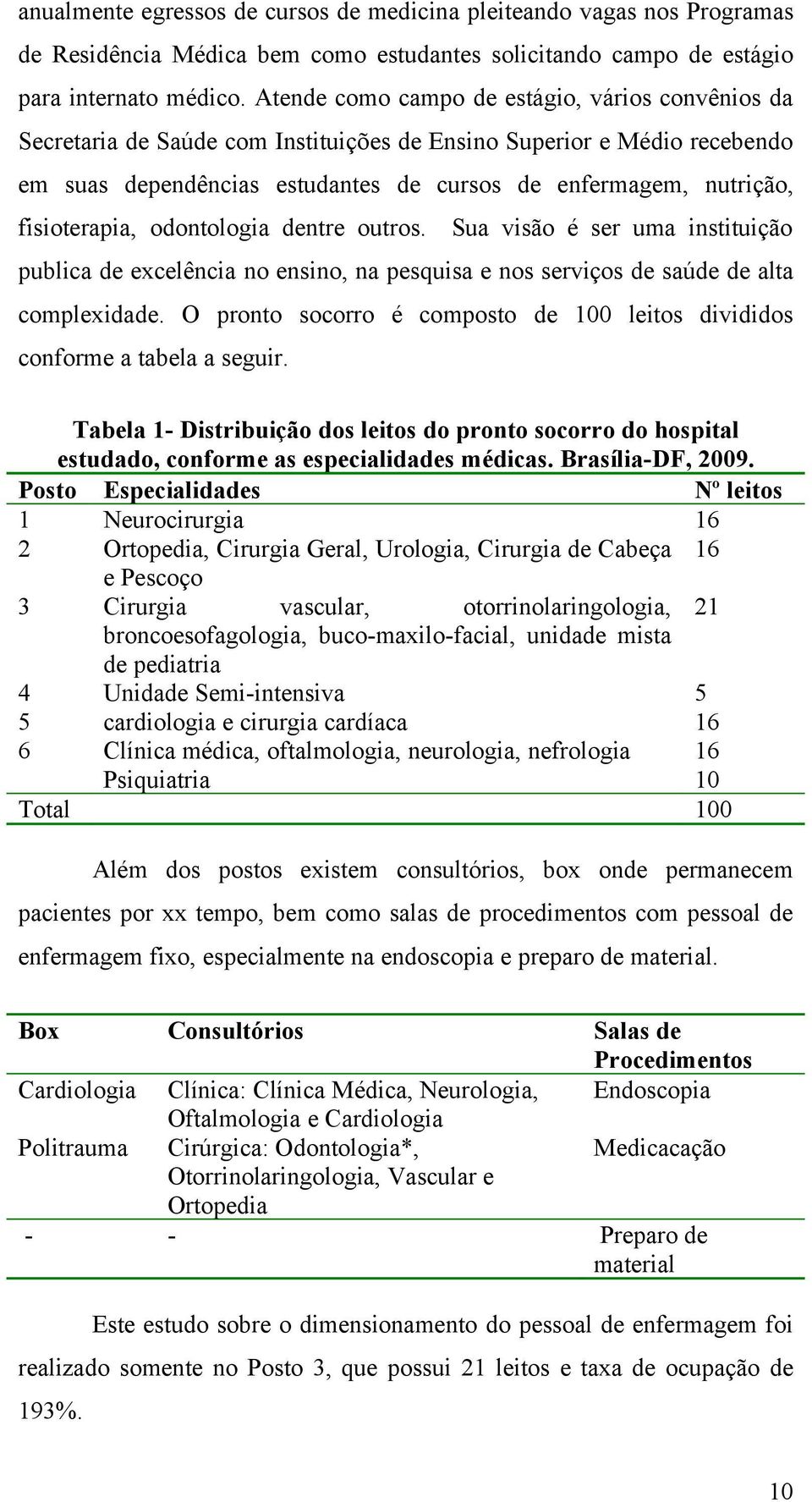 fisioterapia, odontologia dentre outros. Sua visão é ser uma instituição publica de excelência no ensino, na pesquisa e nos serviços de saúde de alta complexidade.