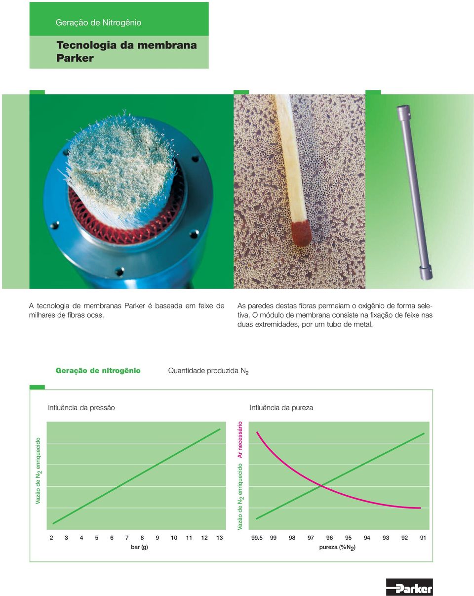 O módulo de membrana consiste na fixação de feixe nas duas extremidades, por um tubo de metal.